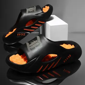 Black Comfort Makapal Men's Multi-Functional Slippers with Shock Absorption & Thick Sole for Summer Walking Shoes Slide Tsinelas Boy Footwear Flipflop Fashion