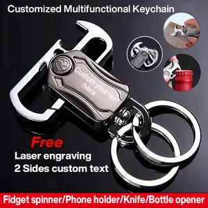 Personalized custom keychain clip, Universal Key Fob Keychain Holder for Men and Women,360 Degree Rotatable,Bottle Opener,Carabiner Car Key Chains. Gifts for Him Boyfriend Husband Gifts