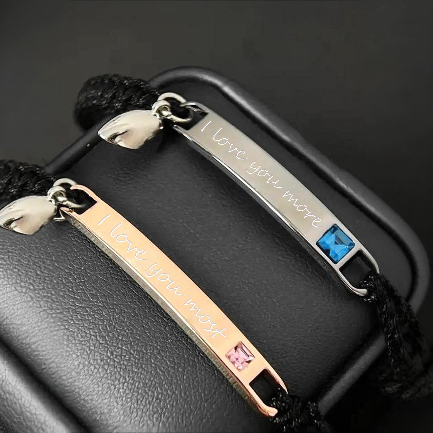 Adjustable Couple Bracelet Set, Heart Rate Bracelet, FashionBracelet for Couples, Daily Clothing Decor, Trendy All-match& Exquisite Jewelry for Birthday Love Gift, Heart Charm Bracelet