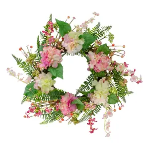 Northlight Hydrangea Berry & Fern Spring FloralWreath 20"