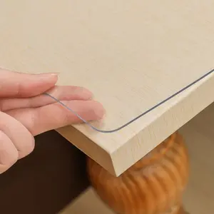 Multi-size waterproof, oil-resistant, high-temperature resistant, non-discoloring transparent tablecloth protector, 1.5mm thick plastic rectangular tablecloth, PVC transparent tablecloth protector, suitable as a tabletop protection pad for kitchens, dress
