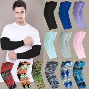 Breathable UV Protective Arm Sleeves, 1 Pair Summer Ice Silk Arm Sleeves for Outdoors, Sports Accessories for Cycling & Fishing