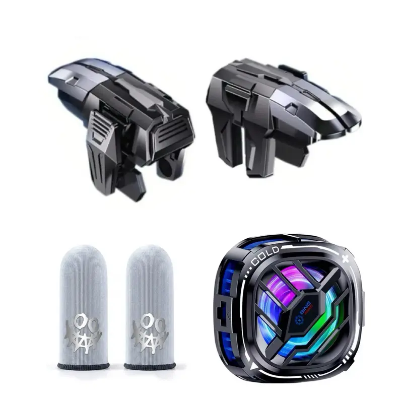 Game Controller Trigger, Mobile Phone Controller, 6 Fingers Trigger with Sensitive Aim and Shoot Smartphone Gamepad for iPhone & Android