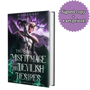 The Misfit Mage and His Devilish Desires by MN Bennet - Signed Paperback + 4 Art Prints