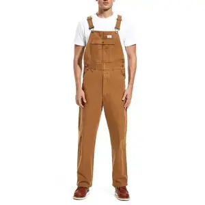 Men's Relaxed Fit Duck Bib Overalls Fashion Workwear Adjustable Straps Tool Pockets Farming Construction Industrial Use,