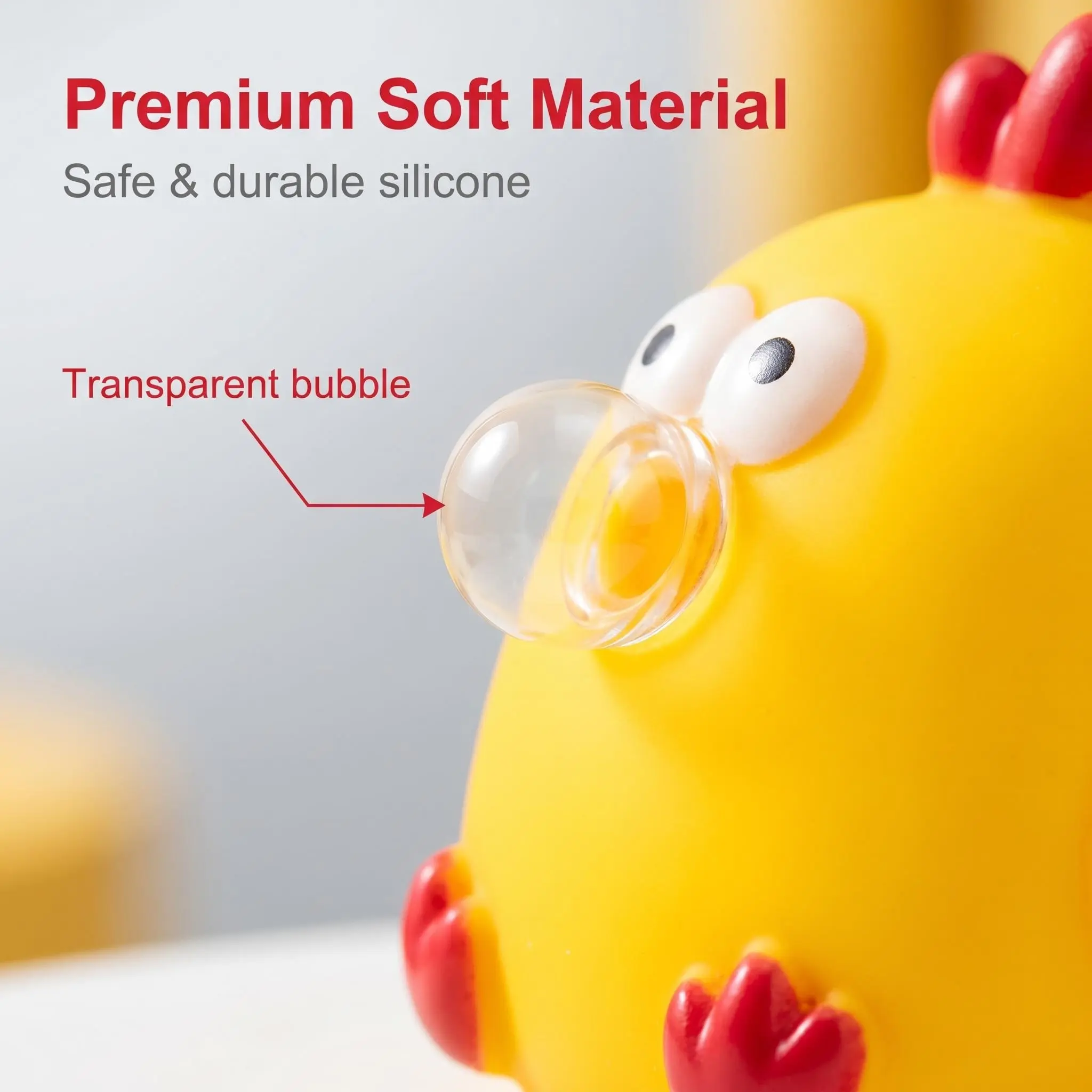Squishy Bubble Blowing Yellow Chicken Fidget Toy Stress Relief Viral