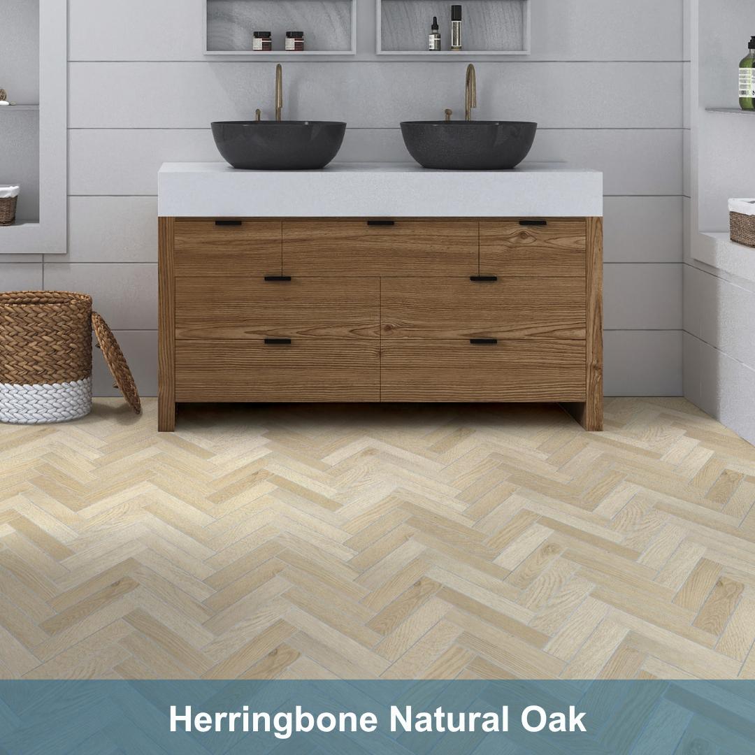 12-Pack Peel and Stick Floor Tile, 10.8" x 9.3" Herringbone SPC Self-Adhesive Luxury Vinyl Flooring, Wood-Look Groutable Backsplash Tile for Kitchen Bathroom, Covers 8.4 Sq. Ft.