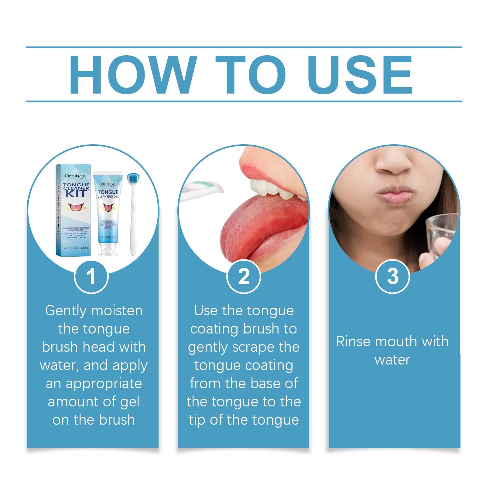 Oralhoe Tongue Cleaning Kit | Gentle Oral Care Removes Food Debris