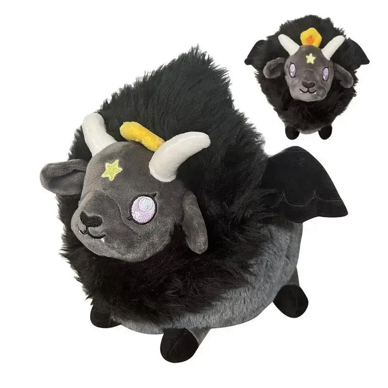 25cm Plush Sheep Toys Kawaii Myth Sheep Cartoon Stuffed Sheep Pillow Soft Kawaii Wings Decorative Stuffed Baphomet animal Toys