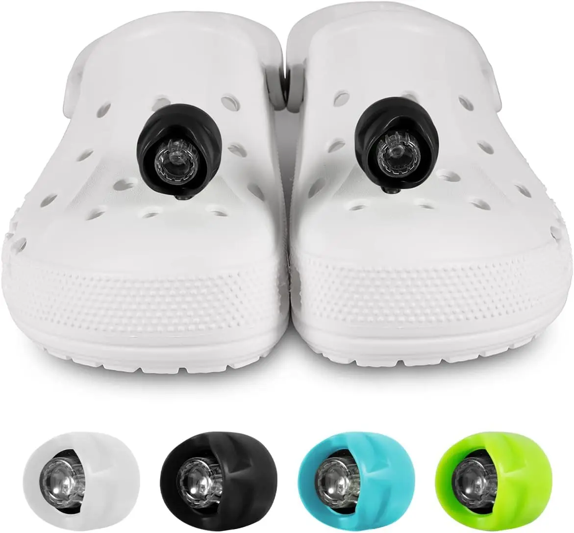 2Pcs LED Headlights for Croc Adults and Kids - Hiking, Dog Waking & Camping Gear Essentials Clogs Accessories
