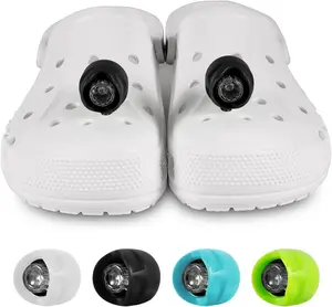 2Pcs LED Headlights for Croc Adults and Kids - Hiking, Dog Waking & Camping Gear Essentials Clogs Accessories