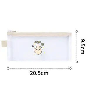 Chiikawa Pencil Case Simple Net Fabrict Hachiware Usagi Suitable for School Students Posts Portable Pencil Storage Bag for Exams