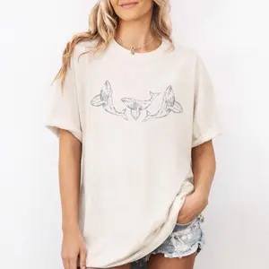 Comfort Colors Humpback Whale Shirt, Minimalist Ocean Animal Shirt, Marine Life Shirt, Gift for Whale Lovers