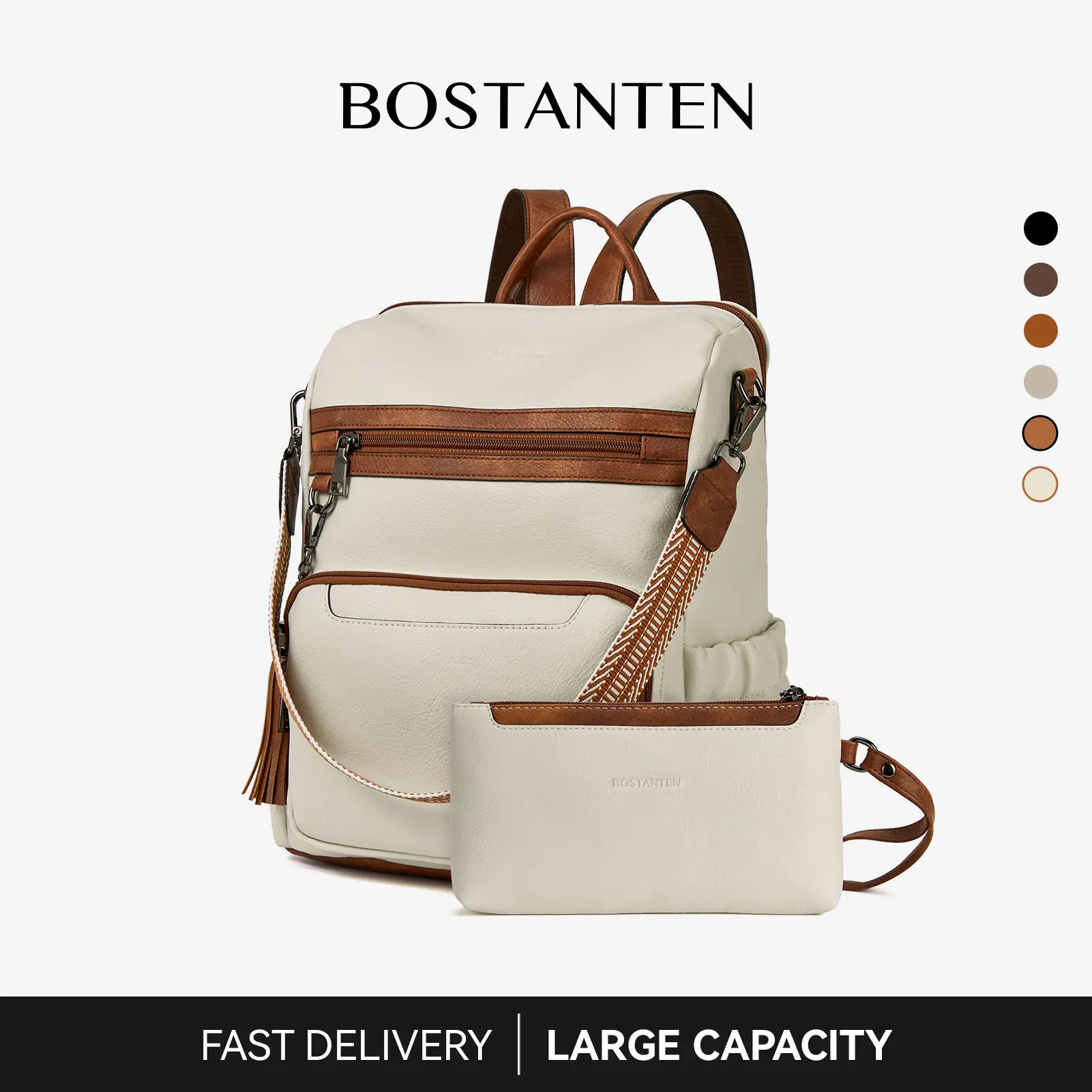 BOSTANTEN Backpack for Women Leather Womens Backpack Purse 