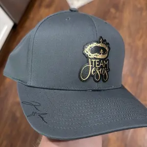 Team Jesus Crown Logo Baseball Cap - Dark Gray with Gold Embroidery - Adjustable Fit for Men and Women
