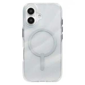 ZAGG Milan Snap Case  for iPhone 16  White Glitter Swirl