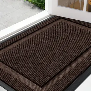 IM HOME Front Door Carpet & Outside Entrance Indoor Doormat, Waterproof Outdoor Mats for Patio, Non Slip Entry Door Mats, Sturdy Natural Rubber Entryway Rugs for Indoor Outdoor Use