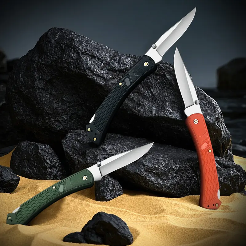 Foldable Sharp Stainless Steel Fruit Knife - Unisex Compact Drop Point Camping Knife, Ergonomic Handle, Durable Design, Survival Supplies, Portable Multipurpose Outdoor EDC Tool, Camp Kitchen Gadget