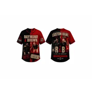 (Note 24h)Custom Name Chris Raymond Baseball Jersey Verson 2, Personalized The R&B Tour Concert Jersey, Music Fan Button Up Shirt Gift