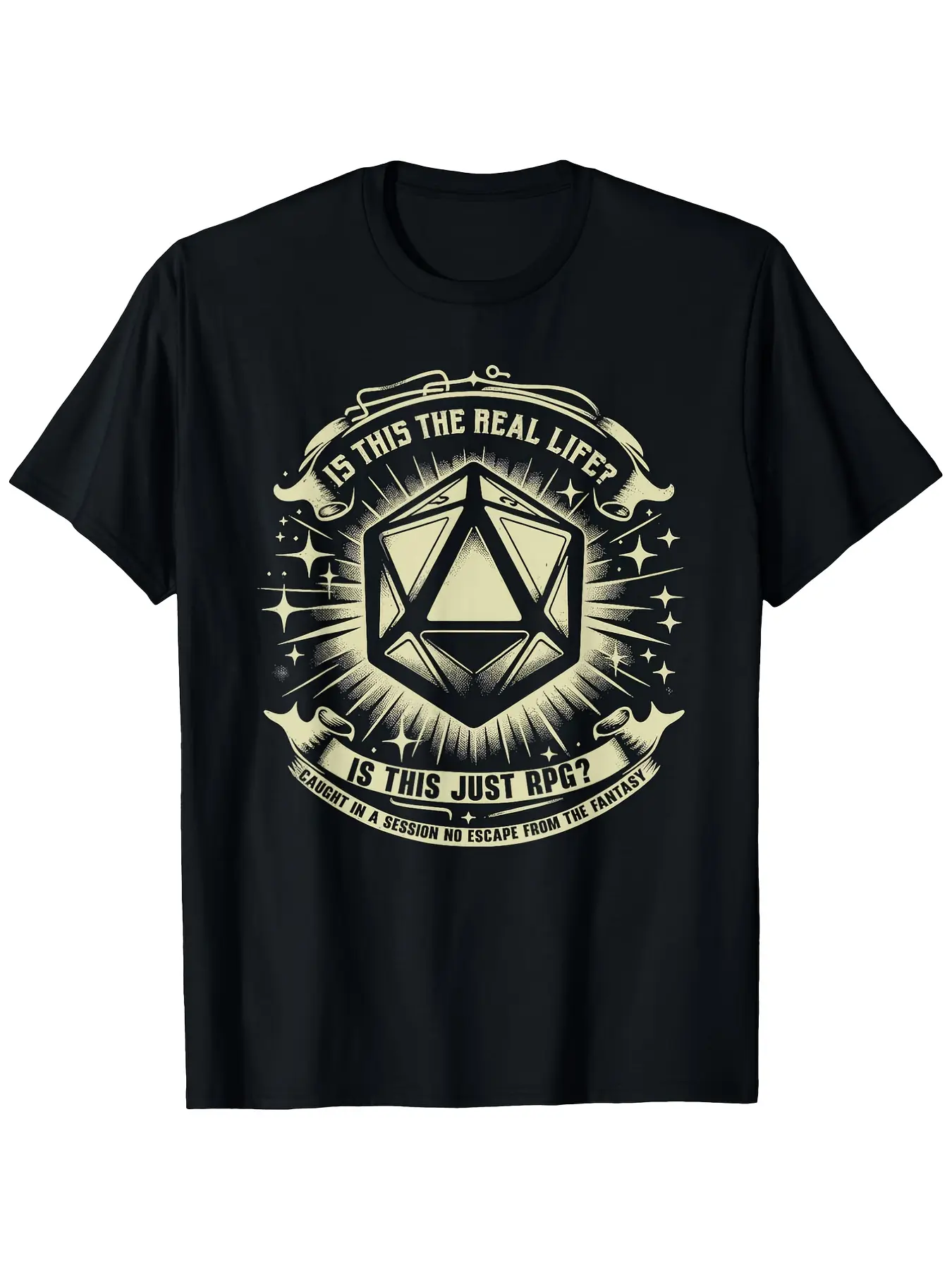 Funny RPG Gamer D20 Graphic Tee - 100 Cotton, Comf unisex soft cotton short sleeve t shirt, vintage graphic casual tee for men women teens, perfect birthday holiday gift for camping travel gym daily street  wear
