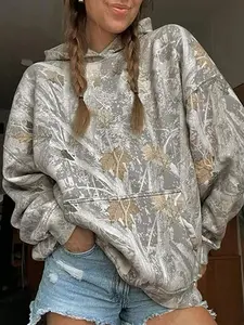 2026 New High Quality Camouflage Hoodie American Street Harajuku Retro Casual Loose Y2k Hoodie Winter Clothes Women Sweatshirt