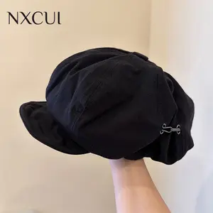 NXCUI French Vintage Newsboy Cap for Women, Cloud-Like Soft Adjustable Beret Hat, Breathable Cotton Sweatband, One Size Fits Most