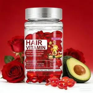 Hair Care Oil Capsules with Moroccan Argan Oil, 1 Bottle 40 Capsules or 3 Bottles 120 Capsules, Leave-In Treatment for Silky Hair, Hair Care Product