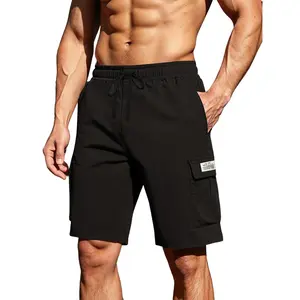 Men’s summer cargo shorts with multiple pockets, drawstring elastic waistband, loose straight cut, quick-drying and breathable fabric—street casual style. Suitable for gym workouts and everyday wear. High value for money, comfortable shorts.