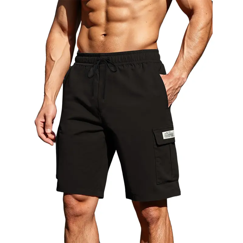 Men’s summer cargo shorts with multiple pockets, drawstring elastic waistband, loose straight cut, quick-drying and breathable fabric—street casual style. Suitable for gym workouts and everyday wear. High value for money, comfortable shorts. tiktokshopspr