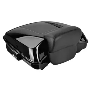 Black 7.5 Inch Razor Tour Luggage Trunk With Backrest Fit For Touring Road Glide 2014 2025 Dual Use Motorcycle Storage And Comfort Modification Parts
