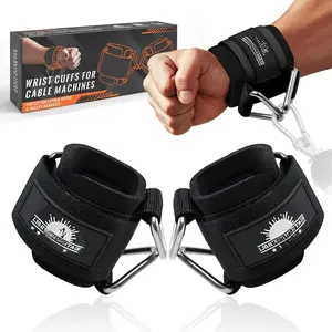 Wrist Cuffs for Cable Machines – Padded & Adjustable Straps for Lateral Raises, Tricep Pushdowns & Strength Training