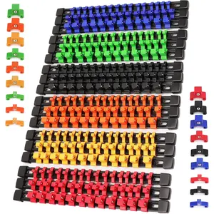 Socket Organizer Set 18-, 1/4-Inch x 96 Clips, 3/8-Inch x 90 Clips, 1/2-Inch x 72 Clips, Socket Organizer for Tool Box Drawer, Drive Socket Trays, Socket Holder Clip Rail