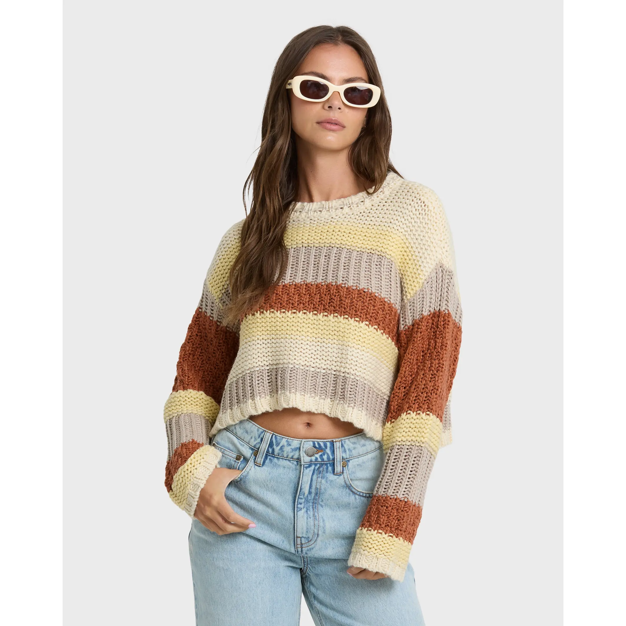 Mix Up Crewneck Sweater - Cobblestone