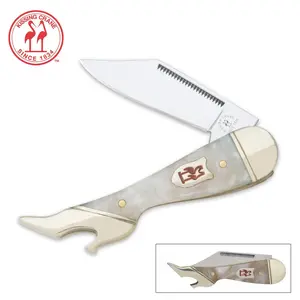 Kissing Crane Leg Genuine Pearl Pocket Knife