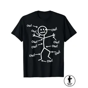 180gHumorous Chronic Pain Awareness T Shirt for Summer Casual Wear Round Neck Short Sleeve Machine Washable Everyday Top