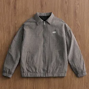 Plaid Jacket Lapel Retro Couple Outdoor Sports Flight Jacket Street Versatile Zipper Closure