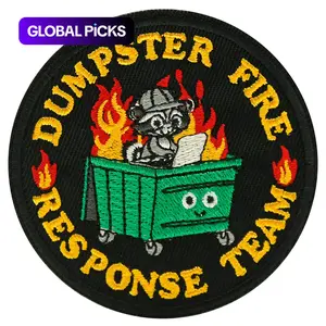 1 Count Dumpster Fire Response Team Patch, Funny Design Hook and Loop Embroidered Patches, Humorous Full Embroidery Animals Appliques for Backpacks, Trucker Hats, Dog Harnesses, Vests, Jackets #GLOBAL PICKS