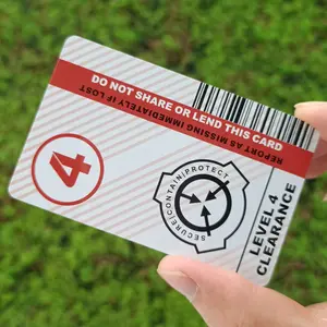 Scp Foundation Level 4 ID Key Card, Special Containment Procedures Foundation Logo Design, Cosplay Accessory for Fans & Collectors