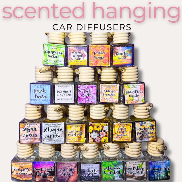 Scented Hanging Car Diffusers 10ml Oil Based Formula with Bamboo Reed ...