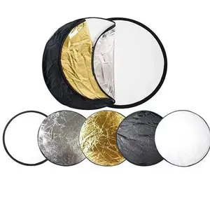 Portable Mini Photography Reflector, 30-110cm Sizes, Outdoor Lighting, Soft Board Included, 5-In-1 Design, Ideal for On-Site Photoshoots