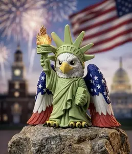 Liberty Eagle Figurine - 3D Printed Plastic Patriotic Decor, 250 Years of America (1776-2026) Desk Toy, 4th of July Gift, Bald Eagle Statue for Home Decor