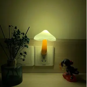 Wall-Mount Sensor LED Mushroom Night Lights - Instant-On, Auto-Activating, Decorative, High-Efficiency, Circular, Warm White, Energy-Saving for Kids, Ideal for Bedroom, Hallway, Gift Option, Instant-On Night Lights, Auto-Activating Night Lights