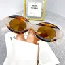 New Small Frame Retro Oval Fashion Glasses, Casual Style Eyewear, Trendy Color Block Design, Suitable for Women & Men, Perfect for Holidays & Daily Wear