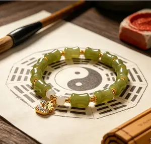 Taoist Path to Harmony Bamboo Jade Bracelet - Balance & Prosperity