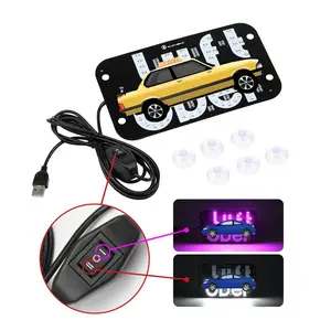 Led Light Signs for Car, with a Button to Switch, Window Flashing Logo, Light for car Windshield, for Cars, Eye-Catching