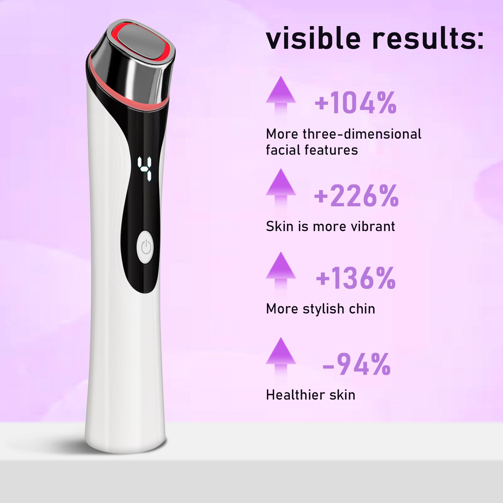 Face Lift Device - Spa-Grade Korean Skin Care Facial Massager, LED Light Therapy for Wrinkles, Skin Tightening & Firming Beauty Device (White)