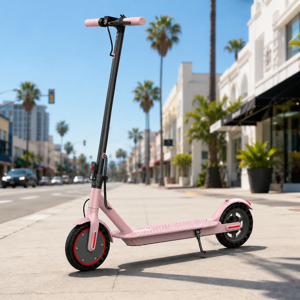 Women's Foldable Electric Scooter - 350W Brushless Motor, 8.5" Solid Tires, 19MPH Max Speed, 29lbs Lightweight Compact Portable Scooter for Urban Commute with Front LED Headlight, Portable Scooters