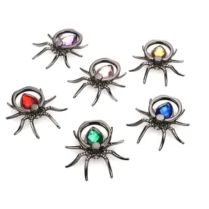 Creative Rhinestone Spider Desktop Stand, Metal Rotating Adhesive Ultra-Thin Phone Ring Holder, Creative Desk Accessory, Phone Grip