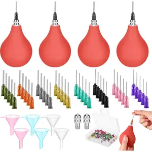 4 Sets Ceramic Glazing Tools Kit - Precision Applicator Set for Clay & Pottery Art with Squeeze Bottles, Multiple Gauge Needles & Filling Funnels - Craft Supplies & Slip Trailing Accessories