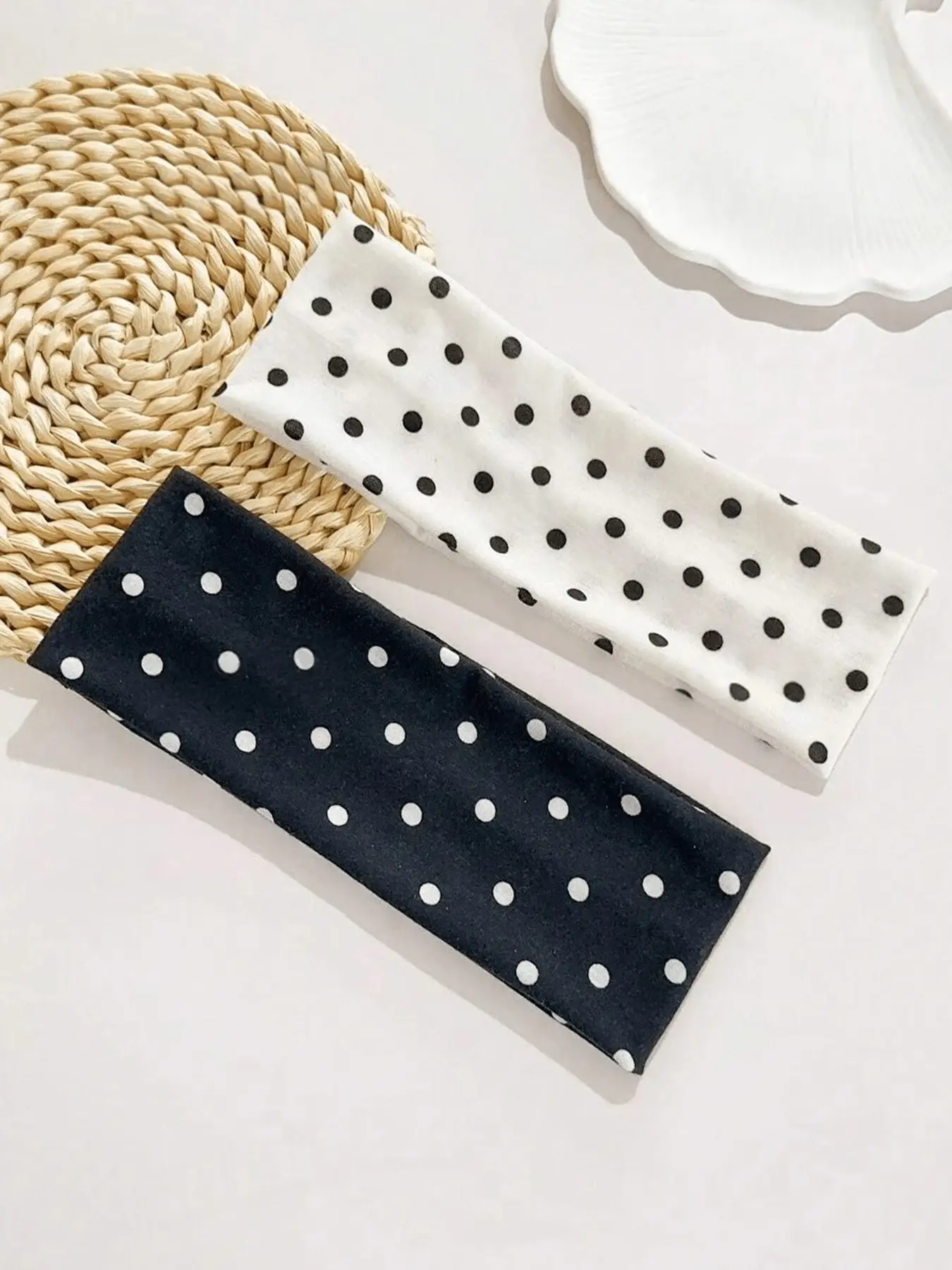 2-Pack Polka Dot Sports Headbands, Moisture-Wicking Sweat Wicking Headband for Daily Use, Yoga, Outdoor Activities, Athletic Headbands, Women's Hair Accessories